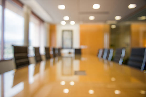 Board room with chairs sitting around a table